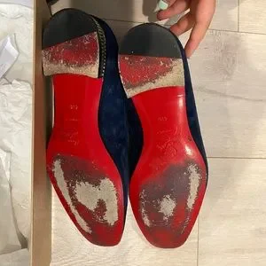 Christian Louboutin Men\'s Blue Captain Colonnaki Suede Loafers Christian Louboutin | Shoes | Christian Louboutin Mens Blue  main image 4
